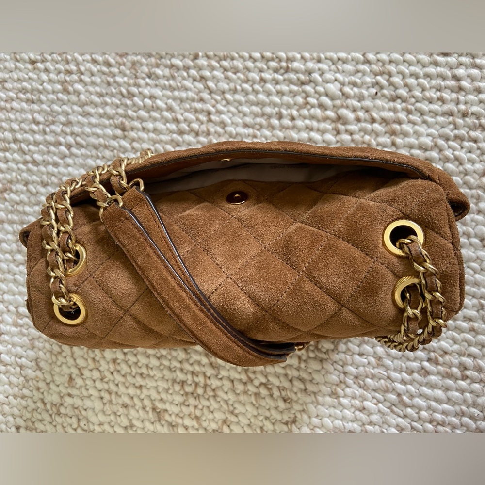 Authentic Michael Kors Suede Quilted Chain Bag - Picture 2 of 9